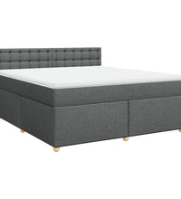 Boxspringbett mit Matratze Dunkelgrau 180x200 cm Stoff