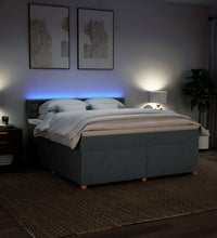 Boxspringbett mit Matratze Dunkelgrau 180x200 cm Stoff