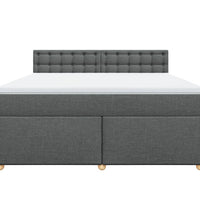 Boxspringbett mit Matratze Dunkelgrau 180x200 cm Stoff