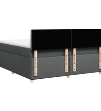 Boxspringbett mit Matratze Dunkelgrau 180x200 cm Stoff