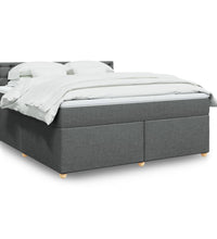 Boxspringbett mit Matratze Dunkelgrau 180x200 cm Stoff