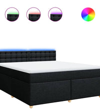 Boxspringbett mit Matratze Schwarz 180x200 cm Stoff