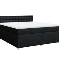 Boxspringbett mit Matratze Schwarz 180x200 cm Stoff