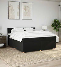 Boxspringbett mit Matratze Schwarz 180x200 cm Stoff