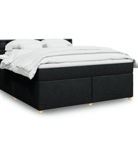 Boxspringbett mit Matratze Schwarz 180x200 cm Stoff