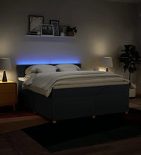 Boxspringbett mit Matratze Blau 180x200 cm Stoff