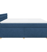 Boxspringbett mit Matratze Blau 180x200 cm Stoff