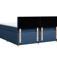 Boxspringbett mit Matratze Blau 180x200 cm Stoff