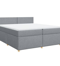 Boxspringbett mit Matratze Hellgrau 200x200 cm Stoff