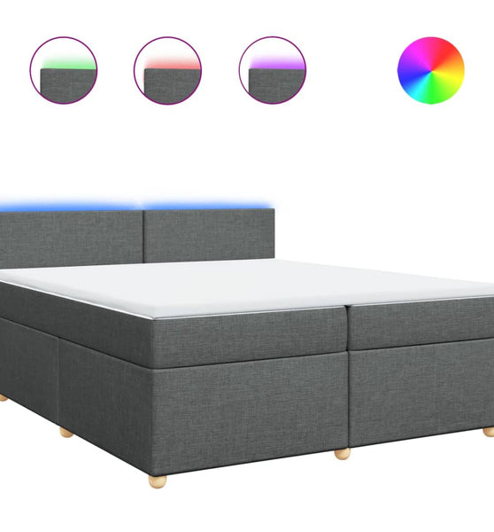 Boxspringbett mit Matratze Dunkelgrau 200x200 cm Stoff