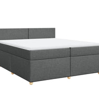 Boxspringbett mit Matratze Dunkelgrau 200x200 cm Stoff