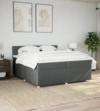 Boxspringbett mit Matratze Dunkelgrau 200x200 cm Stoff