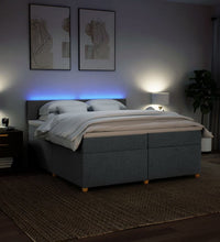 Boxspringbett mit Matratze Dunkelgrau 200x200 cm Stoff