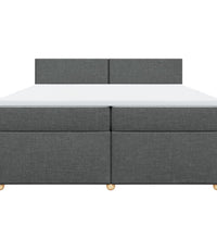 Boxspringbett mit Matratze Dunkelgrau 200x200 cm Stoff