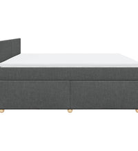 Boxspringbett mit Matratze Dunkelgrau 200x200 cm Stoff