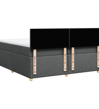 Boxspringbett mit Matratze Dunkelgrau 200x200 cm Stoff