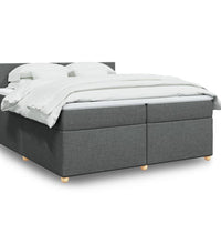 Boxspringbett mit Matratze Dunkelgrau 200x200 cm Stoff