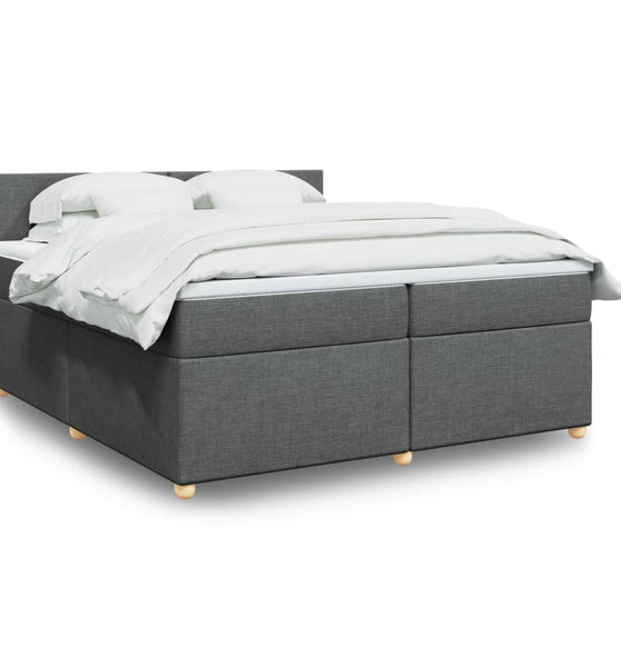 Boxspringbett mit Matratze Dunkelgrau 200x200 cm Stoff