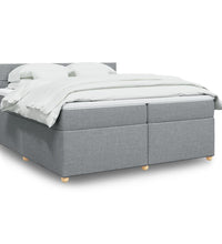 Boxspringbett mit Matratze Hellgrau 200x200 cm Stoff