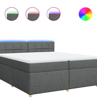 Boxspringbett mit Matratze Dunkelgrau 200x200 cm Stoff