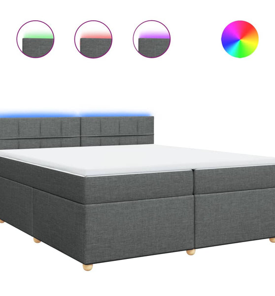 Boxspringbett mit Matratze Dunkelgrau 200x200 cm Stoff