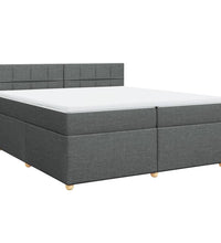 Boxspringbett mit Matratze Dunkelgrau 200x200 cm Stoff