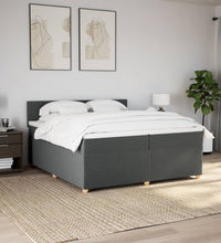 Boxspringbett mit Matratze Dunkelgrau 200x200 cm Stoff
