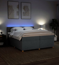 Boxspringbett mit Matratze Dunkelgrau 200x200 cm Stoff