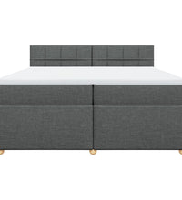 Boxspringbett mit Matratze Dunkelgrau 200x200 cm Stoff