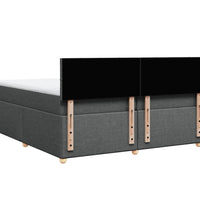 Boxspringbett mit Matratze Dunkelgrau 200x200 cm Stoff