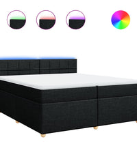 Boxspringbett mit Matratze Schwarz 200x200 cm Stoff
