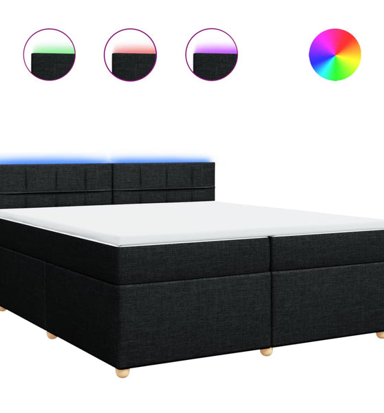 Boxspringbett mit Matratze Schwarz 200x200 cm Stoff