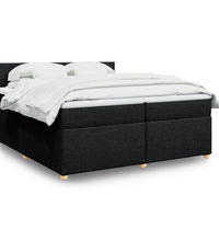 Boxspringbett mit Matratze Schwarz 200x200 cm Stoff