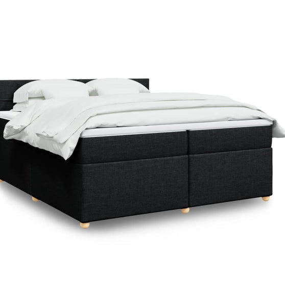 Boxspringbett mit Matratze Schwarz 200x200 cm Stoff