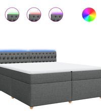 Boxspringbett mit Matratze Dunkelgrau 200x200 cm Stoff