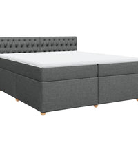 Boxspringbett mit Matratze Dunkelgrau 200x200 cm Stoff