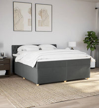 Boxspringbett mit Matratze Dunkelgrau 200x200 cm Stoff