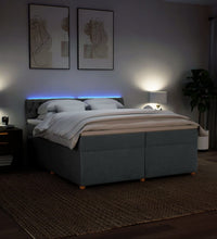Boxspringbett mit Matratze Dunkelgrau 200x200 cm Stoff