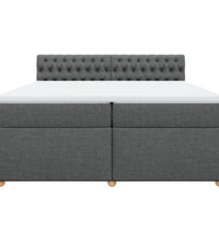 Boxspringbett mit Matratze Dunkelgrau 200x200 cm Stoff