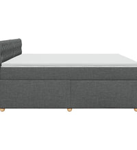 Boxspringbett mit Matratze Dunkelgrau 200x200 cm Stoff