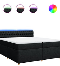 Boxspringbett mit Matratze Schwarz 200x200 cm Stoff