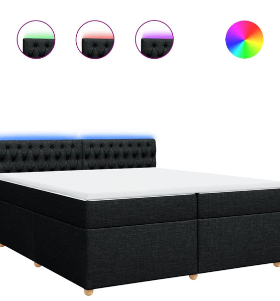 Boxspringbett mit Matratze Schwarz 200x200 cm Stoff