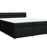 Boxspringbett mit Matratze Schwarz 200x200 cm Stoff