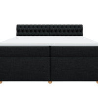 Boxspringbett mit Matratze Schwarz 200x200 cm Stoff