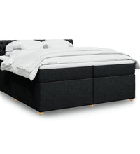 Boxspringbett mit Matratze Schwarz 200x200 cm Stoff