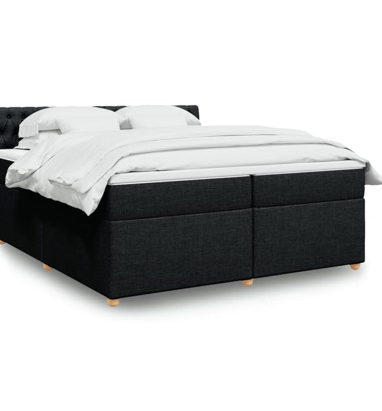 Boxspringbett mit Matratze Schwarz 200x200 cm Stoff