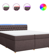 Boxspringbett mit Matratze Dunkelbraun 200x200 cm Stoff
