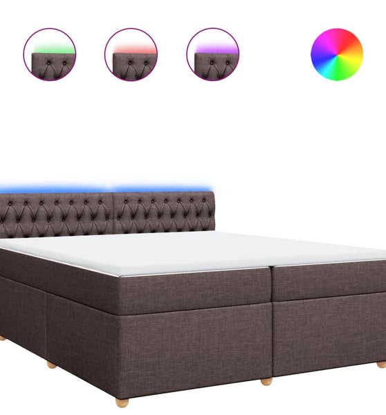 Boxspringbett mit Matratze Dunkelbraun 200x200 cm Stoff