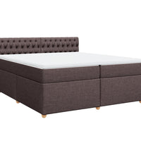 Boxspringbett mit Matratze Dunkelbraun 200x200 cm Stoff