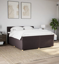 Boxspringbett mit Matratze Dunkelbraun 200x200 cm Stoff